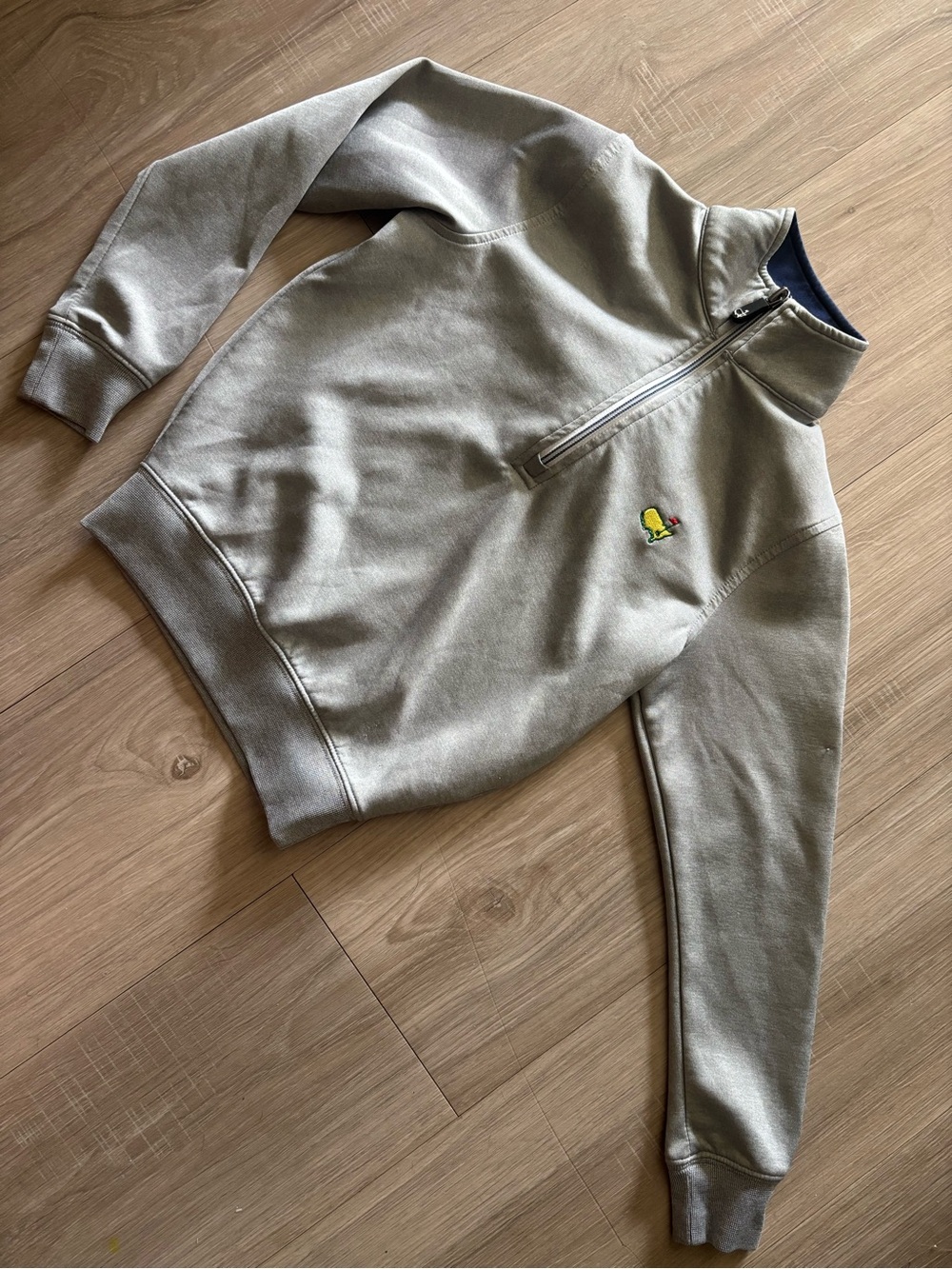 Master Kids Quarter-Zip Sweatshirt - Light Gray euc